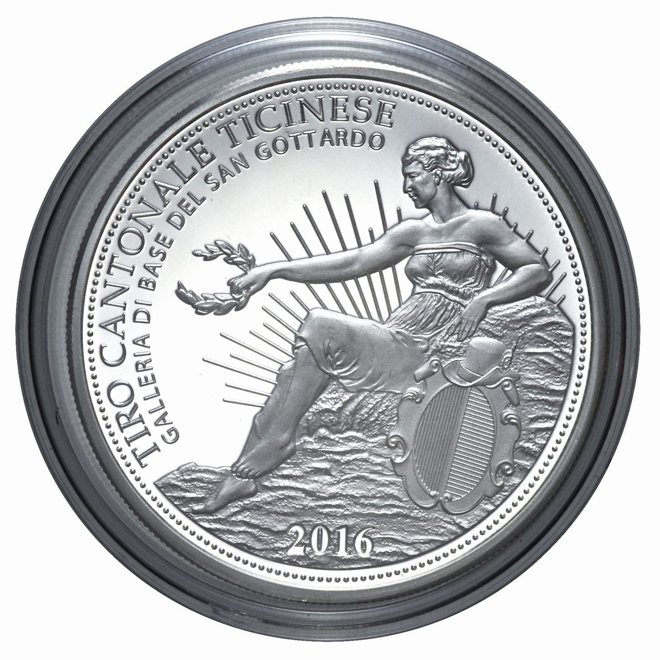 Tutti le monete: 50 Franken 2016, Tiro cantonale Ticinese / San Gottardo – Usato da Lugano venduto da Numisartes
