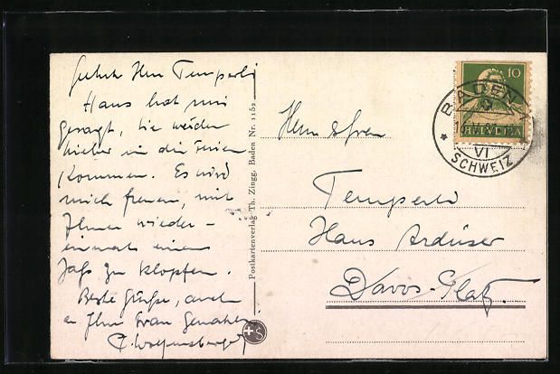 Cartoline postali: Baden, Landvogteischloss, jetzt historis – Usato da Berlin venduto da bartko-reher 1