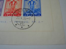 Ausschnitt aus Block Pro Patria 1936, o, Paar 20 + 30 Rp