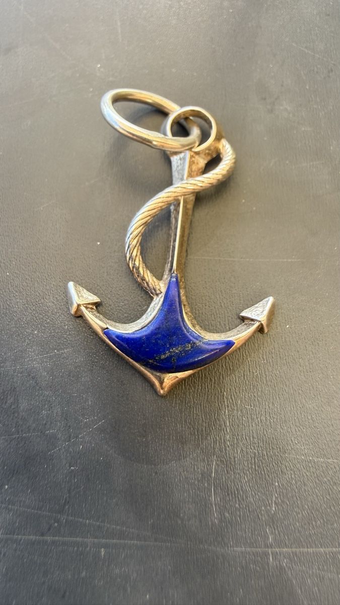 Ciondoli: Anker: Silberanhänger mit Lapis Lazuli  – Nuovo e nell'imballaggio originale da Ebikon venduto da Leonidas2 4