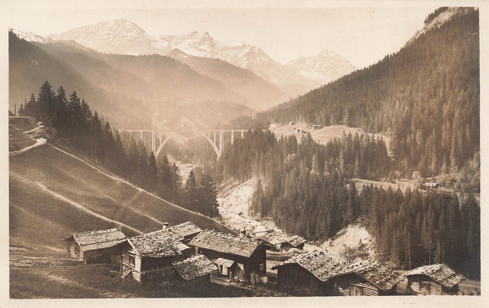 Cartoline postali: Chur Arosa Bahn viadukt bei Langwies – Usato da Biasca venduto da Blenio71