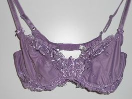 Neu: BH Gr. 75B mit Spitzen + Stickerei - lila