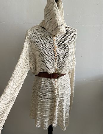 Handmade Strickkleid / langer Pullover One Size, Designstück