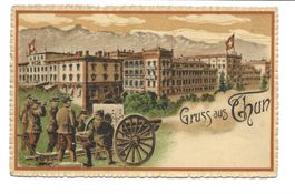 Gruss aus Thun (BE) Militär - Kaserne - Artillerie - 1921