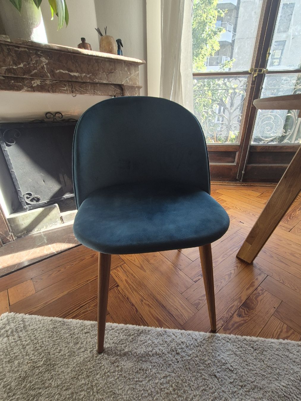 Maisons du monde Sedie: 2 Chaises en velours bleu – Usato da Genève venduto da cor_g6pf 3