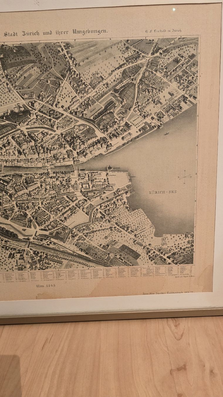 Foto & Immagini: Historische Stadtansicht gerahmt – Usato da Dielsdorf venduto da hallo1 1