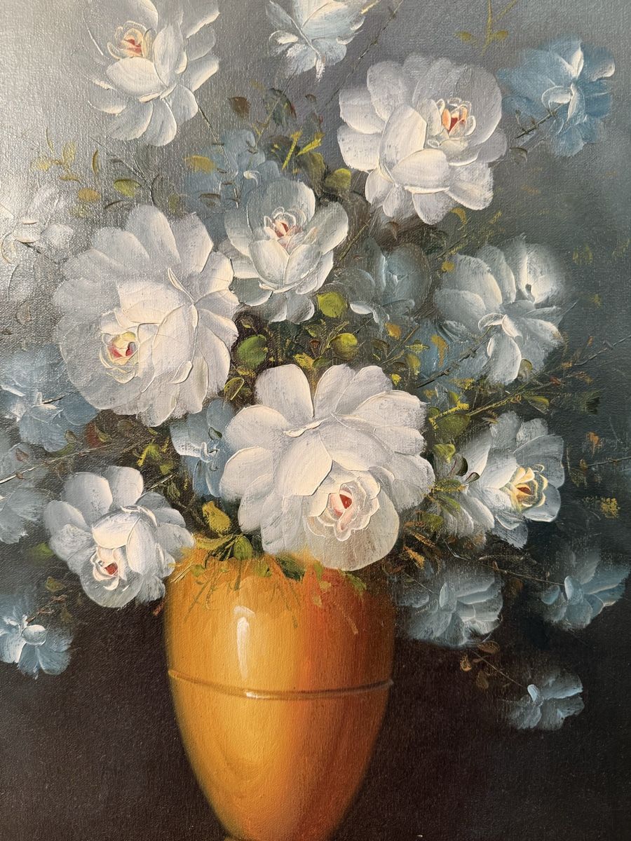 Tele & Cornici: Tableau de fleurs blanches sur étoiles – Usato da Lausanne venduto da vas_mbk2 2
