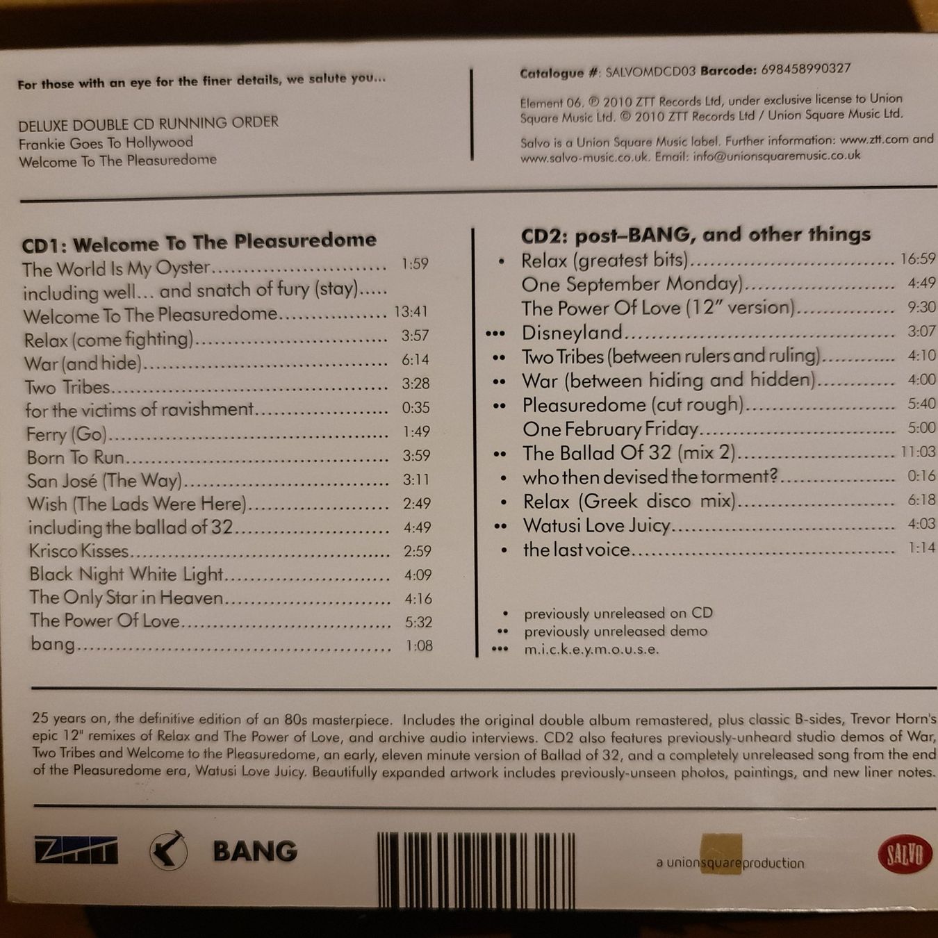 CD: Pleasuredome – Usato da Dintikon venduto da Vexi 1