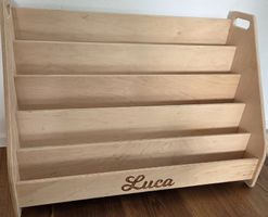 Kinder Bücherregal Montessori Holz mit Name Luca