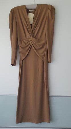 Elegantes beiges Kleid Puffärmel Gr. S Neu mit Etikett
