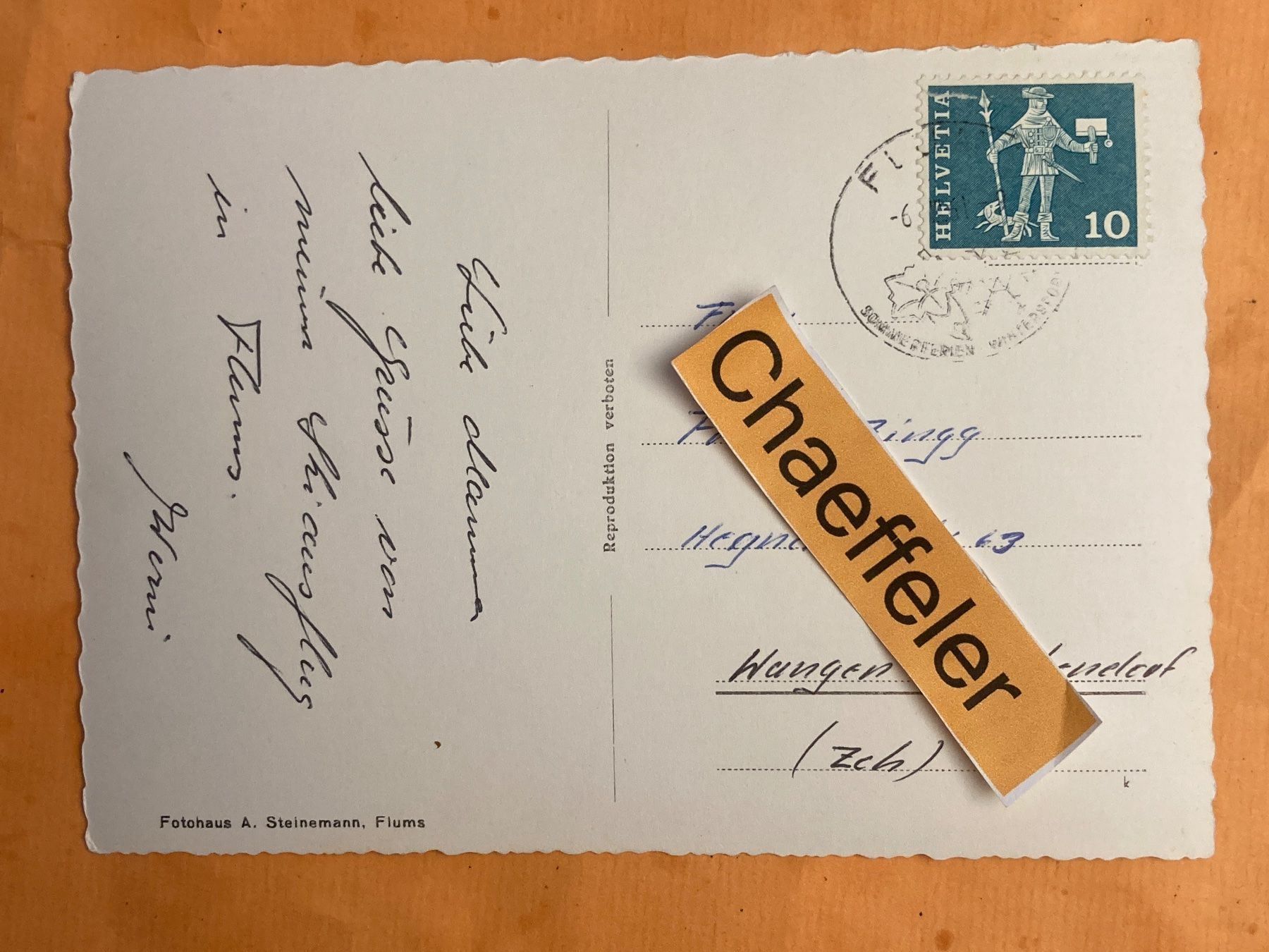 Ansichtskarten: In den Flumserbergen – Gebraucht aus Zürich von Chaeffeler 1
