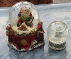 Boules à neige de Noël, lot de 2, décoration hiver!