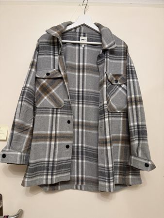 Hemdjacke Only kariert grau braun Grösse 38 guter Zustand