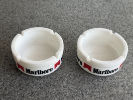 2 Aschenbecher Marlboro Glas Vintage 