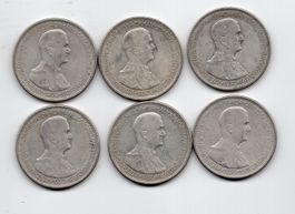 (1692) Ungarn, 6 x 5 Pengö, 1930, original, ss, Silber
