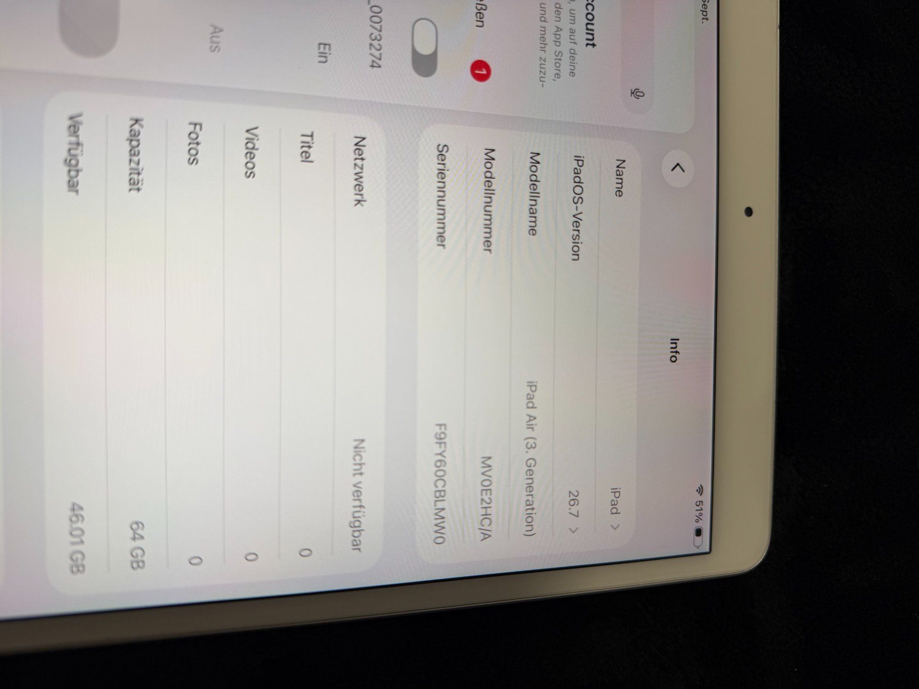 Apple Tablettes PC: iPad Air 3 64 GB Cellular / SIM – D'occasion à Frauenfeld par bar_8v6b 3