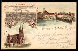 Lithographie Basel, Münster, Reklame für Hoffmanns Stärkefab