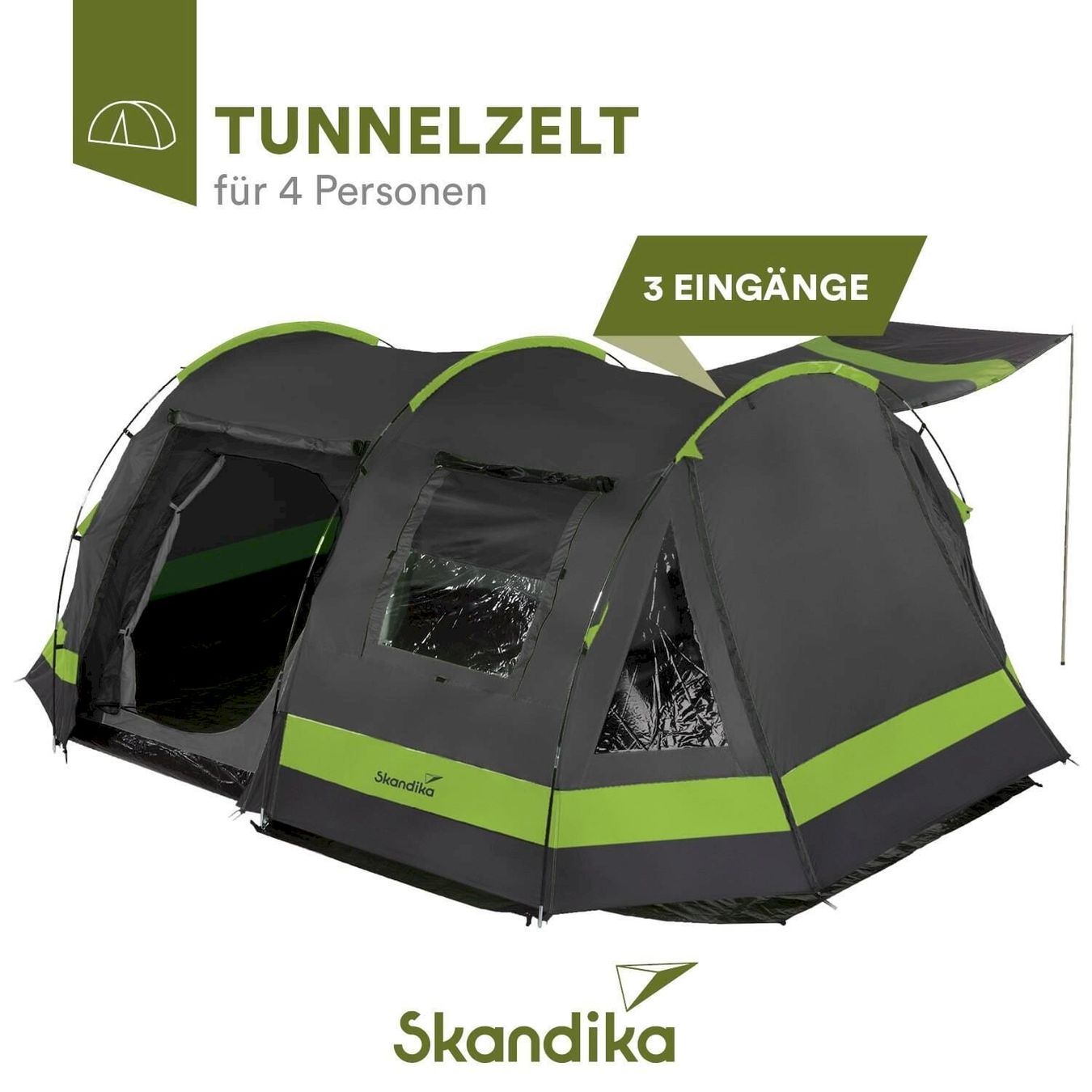 Tende : Skandika Tunnelzelt Kambo 4 anthrazit – Nuovo e nell'imballaggio originale da Bottighofen venduto da zaap 1