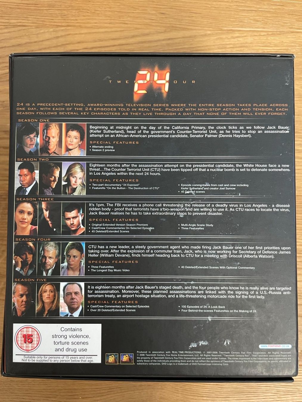Tutti i DVDs: DVD: 24 "Twenty Four": Seasons 1-5 Box Set – Usato da Bonstetten venduto da Bobber_79 2