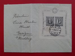 1943, W14 Block von BURGDORF auf Brief, Kat: 100.-, günstig!