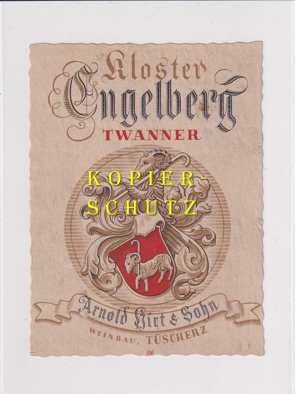 Papiere: Etikette - Twanner "Kloster Engelberg" – Gebraucht aus Hombrechtikon von Rudolf07