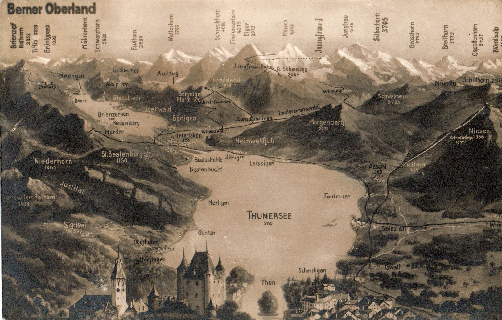Cartoline postali: Thunersee - Berner Oberland – Usato da Melano venduto da pisonsdro