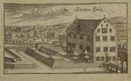 ZÜRICH SCHÜTZENHAUS, KUPFERSTICH, BLUNTSCHLI 1742