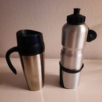 Thermobecher to go + Trinkflasche, beide neu