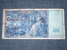 Billet 100 Mark Reichbanknote 1920 1ère Guerre Mondiale