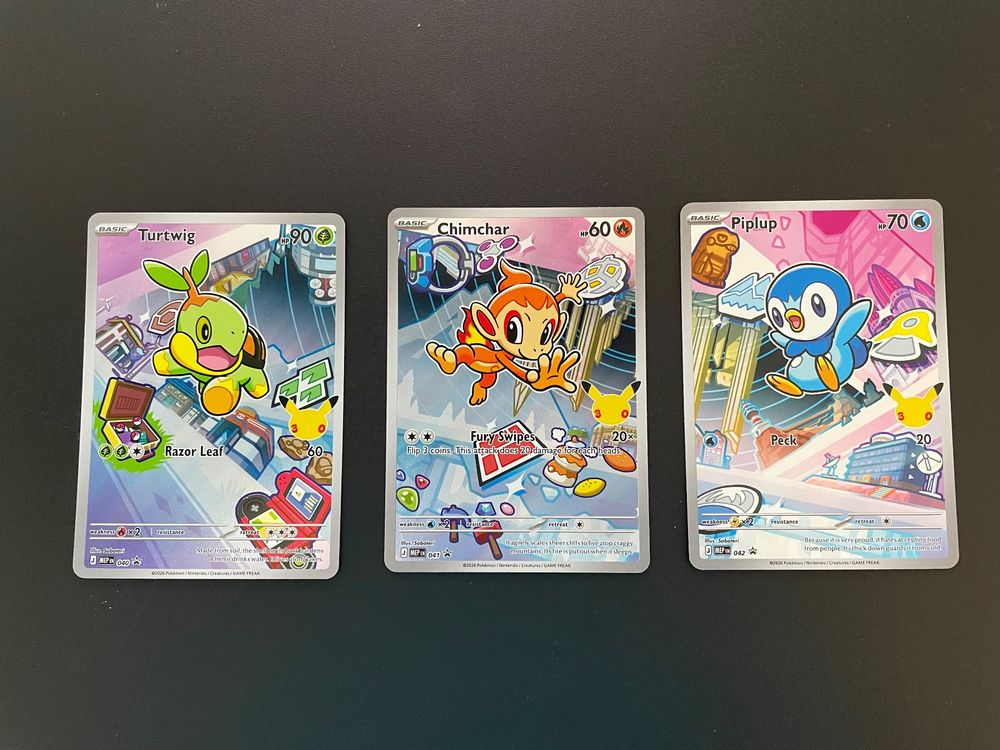 Pokémon First Partner Gen 4 Chimchar, Turtwig & Piplup (D'occasion) à ...