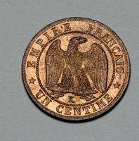 Pièce 1 centime Napoléon III Empire Français 1853 K