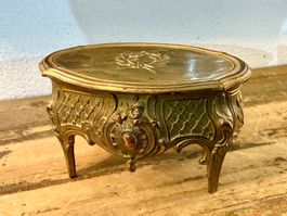 JUGENDSTIL SCHMUCKSCHATULLE ZINKGUSS BRONZIERT FRANCE,1900