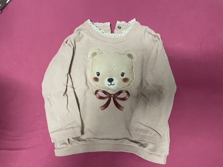 rosa Bärchen Pullover mit Rüschenkragen
