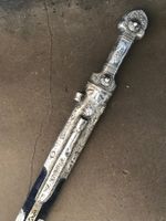 Antiker Kindschal Dolch Silber nielliert