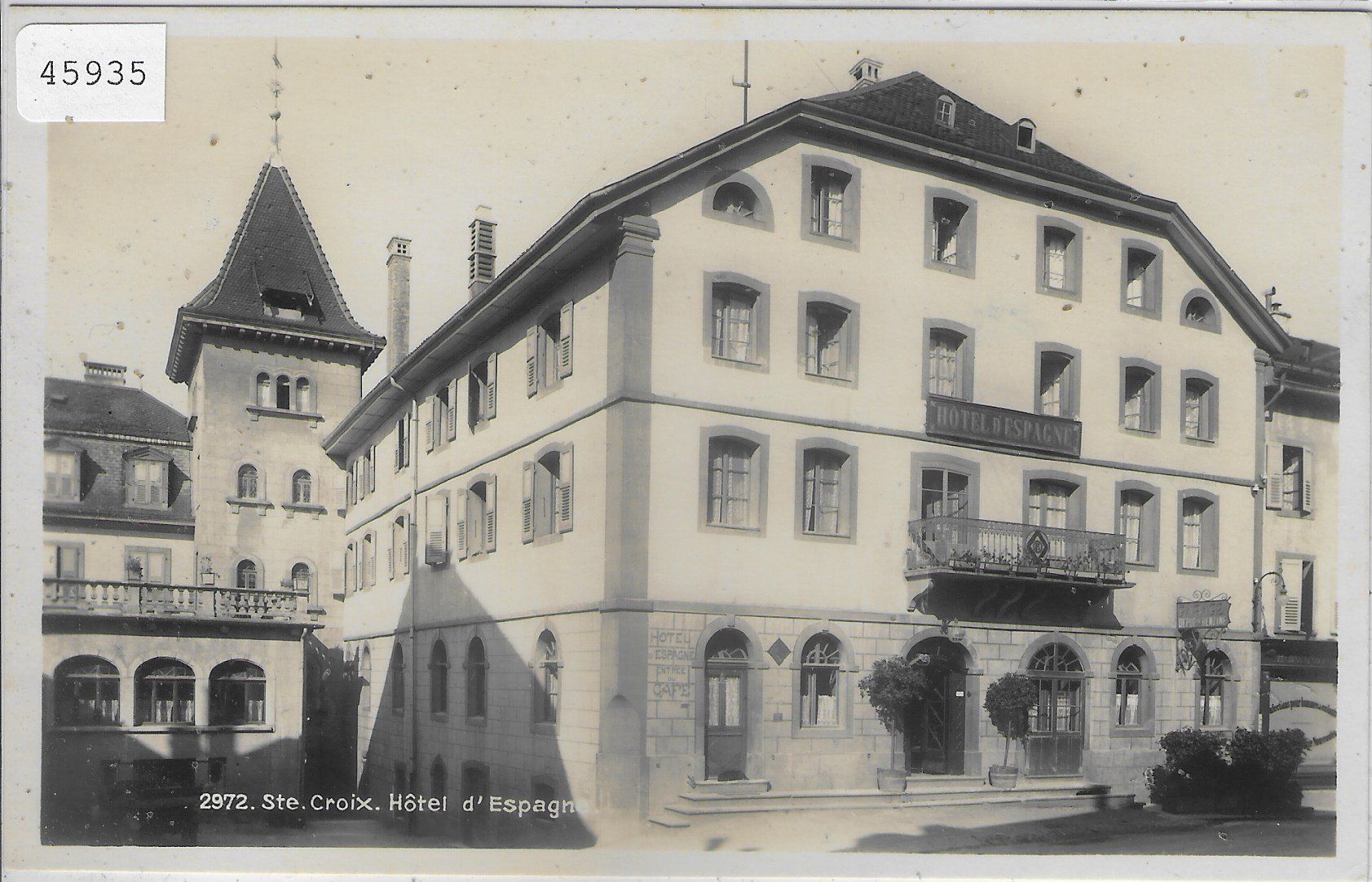 Cartoline postali: Ste. Croix - Hotel d'Espagne – Usato da Ettingen venduto da Kartenplanet