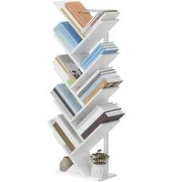 Bücherregal, stabiles Standregal mit 8 Ebenen, Regal weiss
