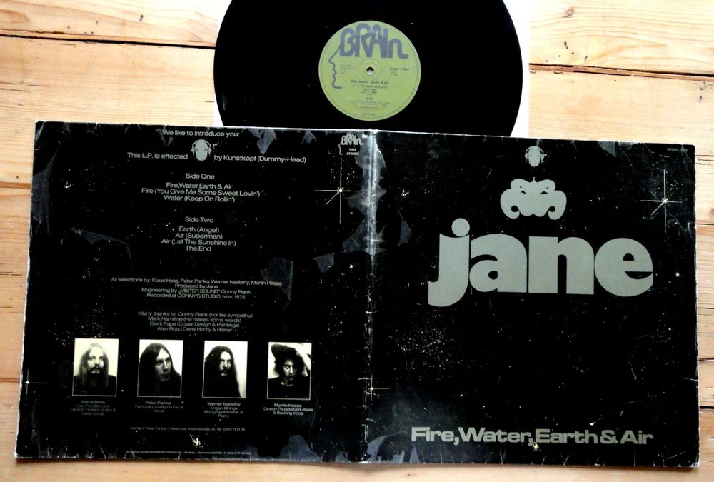 LP JANE fire water earth air BRAIN 1084 DE 1976 KRAUTROCK (Gebraucht ...