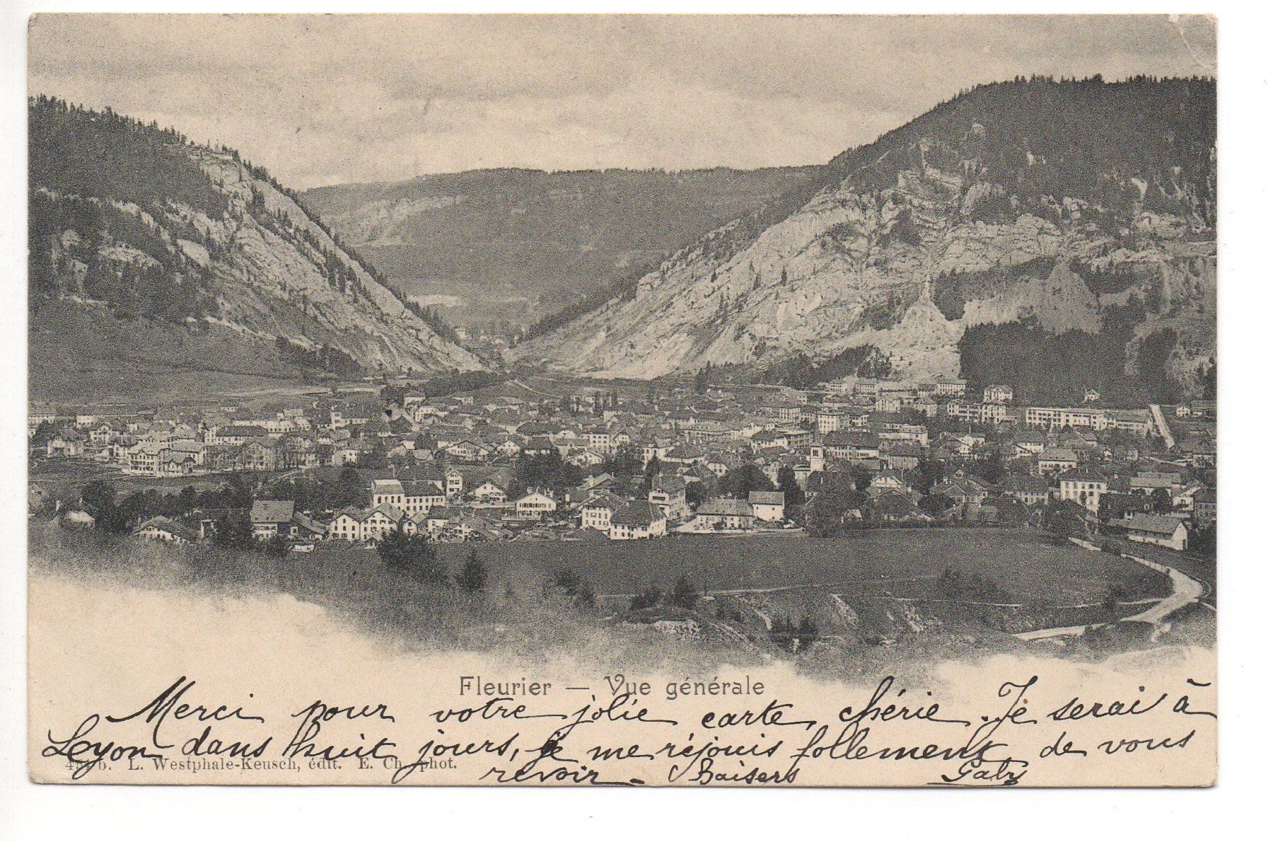 Cartoline postali: FLEURIER Vue générale, Stabstempel – Usato da Jona venduto da philajona