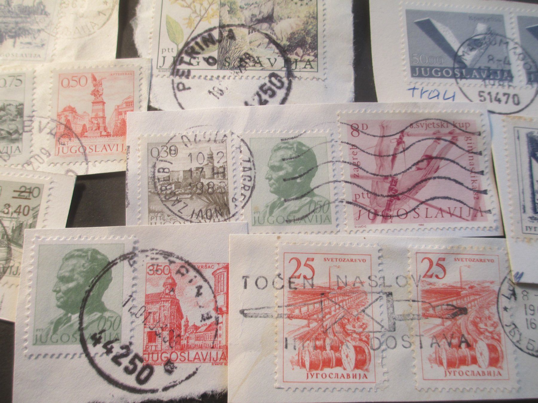 Alle Briefmarken: Briefmarken auf Papier Jugoslawien – Gebraucht aus Hasle LU von Flamme6 4