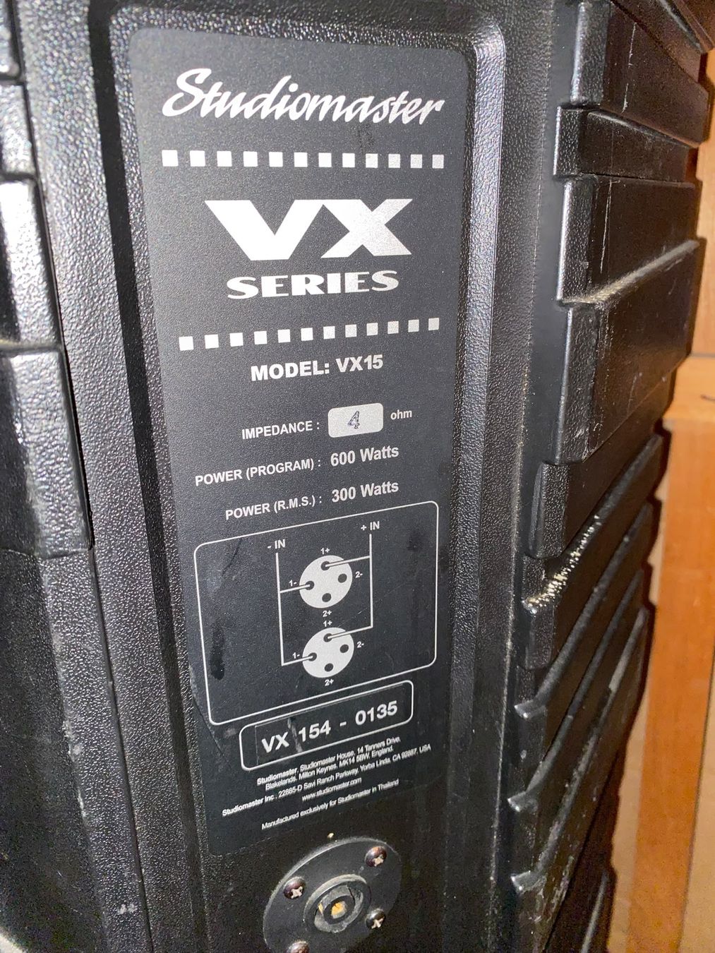 Amplificateurs: Enceintes Studiomaster VX Series 4 Ohm 600W 2 Pièces – D'occasion à Sornetan par ale_m6gp 1