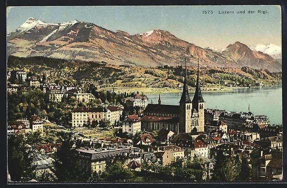Ansichtskarten: AK Luzern, Kirche und der Rigi – Gebraucht aus Berlin von bartko-reher