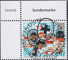 2016, Nr.1585 rotes Kreuz mit Ersttags-Voll-Stempel +TABS