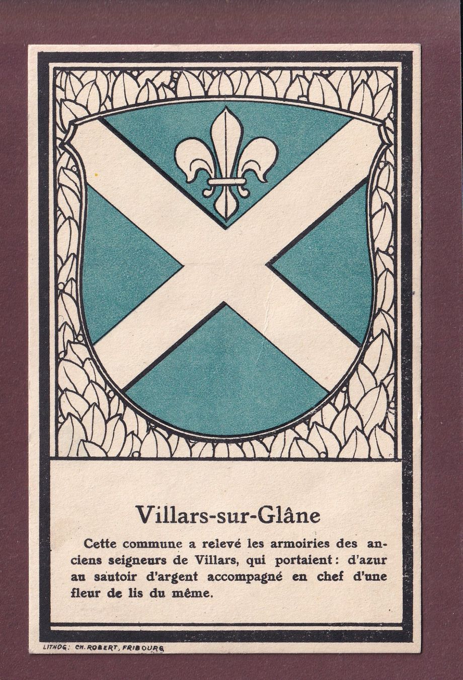 Ansichtskarten: VILLARS-SUR-GLÂNE - Blason – Gebraucht aus Pully von nicecards