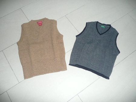2 x Gilet von Benetton/LOGG camel/grau