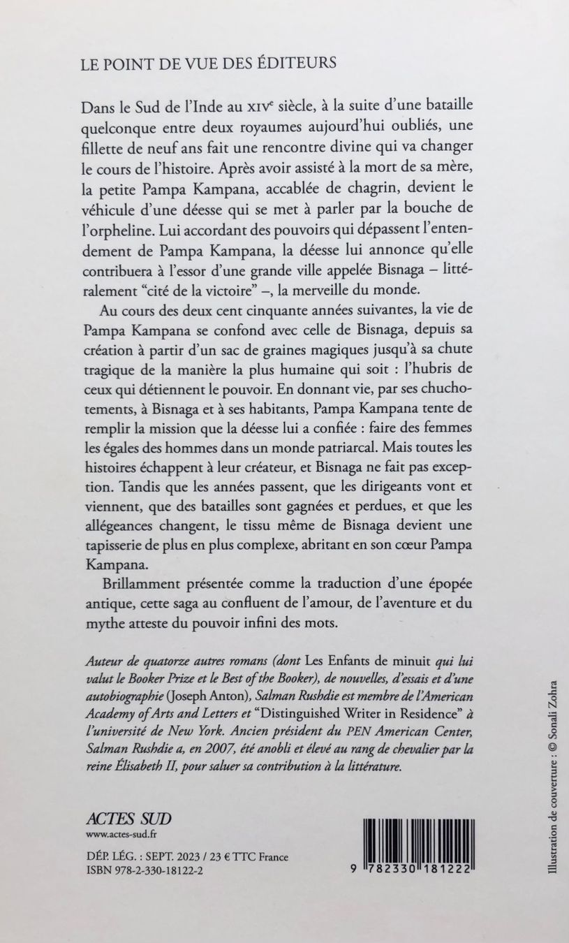 Libri: La cité de la victoire - Salman Rushdie – Nuovo e nell'imballaggio originale da Le Crêt-p-Semsales venduto da staglione69 1