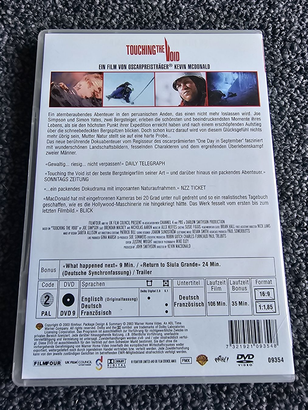 Tutti i DVDs: Touching the Void (21334) – Usato da Ruswil venduto da jan_bxl5 1