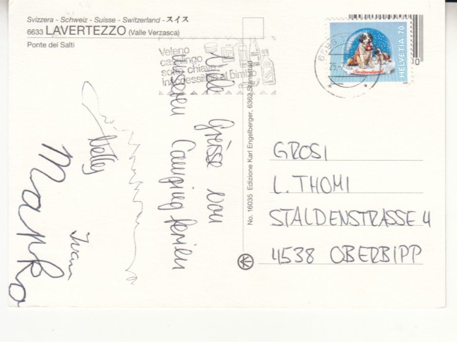 Cartoline postali: Lavertezzo 2002 – Usato da Bürglen TG venduto da StampGraf 1