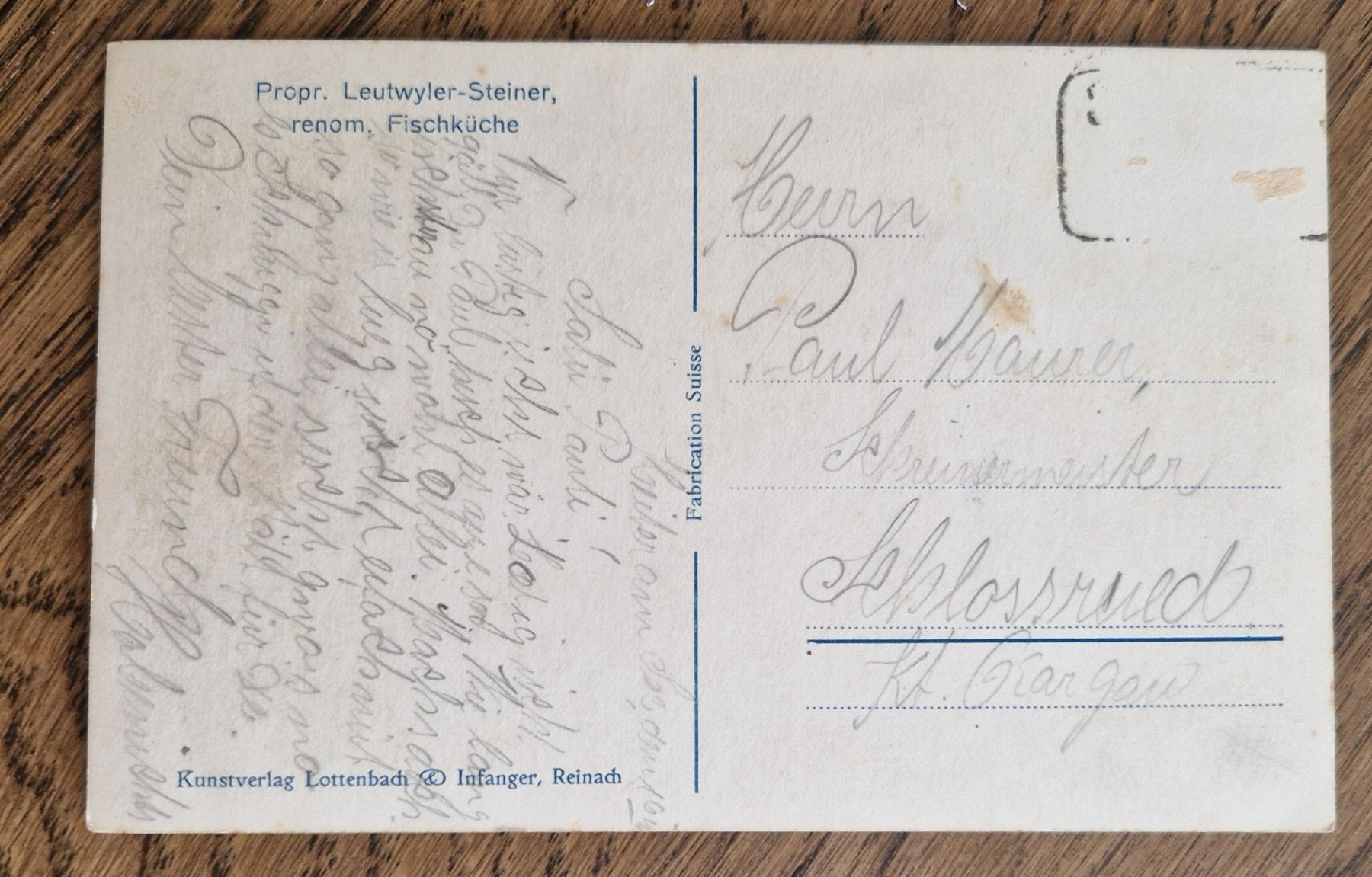 Cartoline postali: Restaurant Schifflände Birrwil  – Usato da Ebikon venduto da Donar50 1