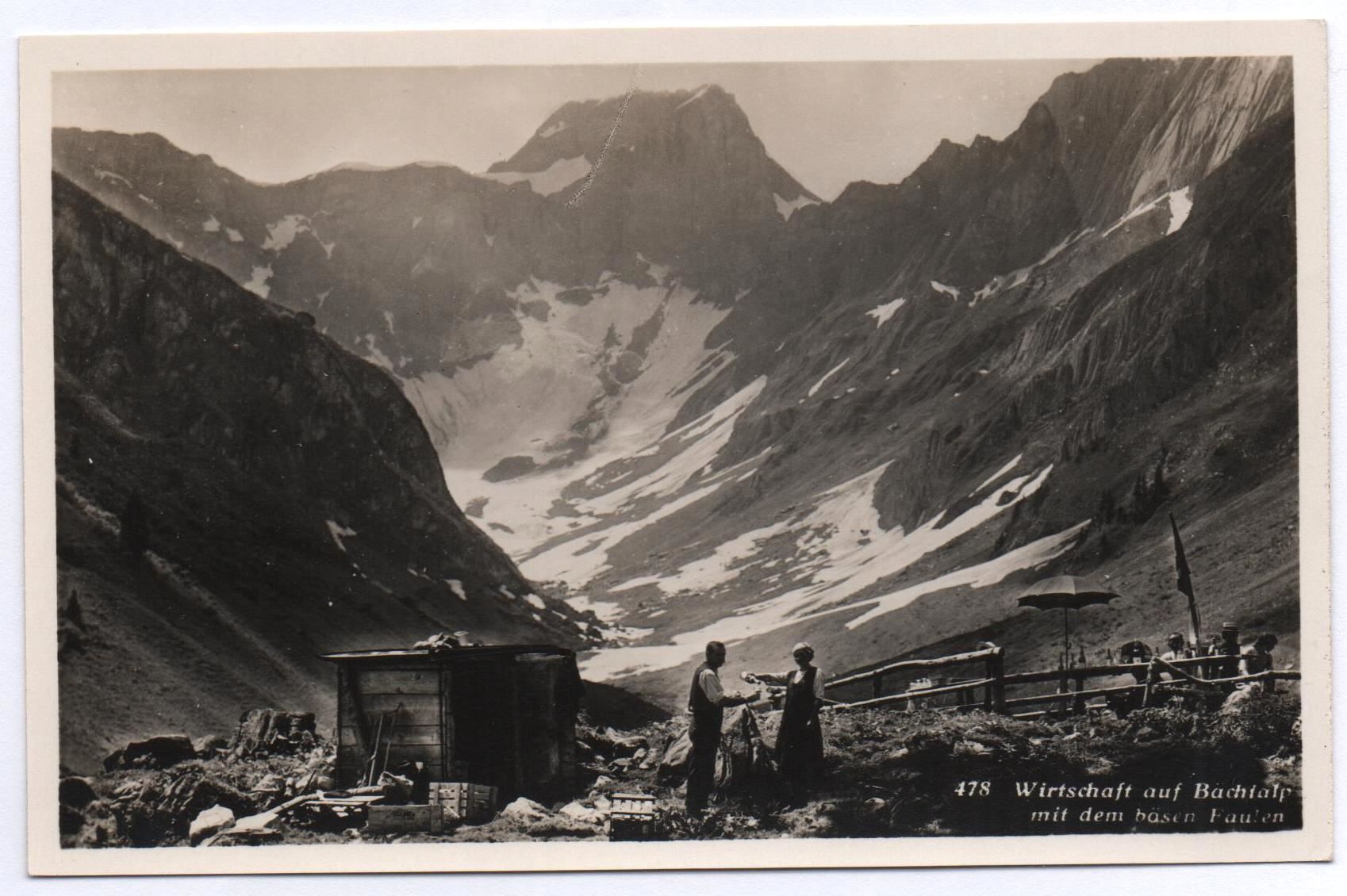 Ansichtskarten: BRAUNWALD Wirtschaft auf Bächialp – Neu (gemäss Beschreibung) aus Jona von philajona