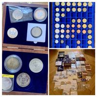 Grosse alte Münzsammlung Silber Mark Münzen Medaillen Dollar